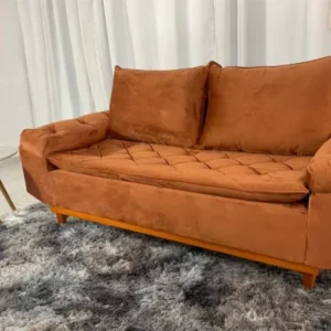 Sofá 3 e 2 lugares Bélgica Veludo Terracota