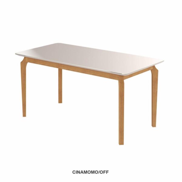 Mesa de Jantar Alegra Tampo Vidro Off 120×80 4 Cadeiras Diamante Linho Madeira Maciça - Imagem 2