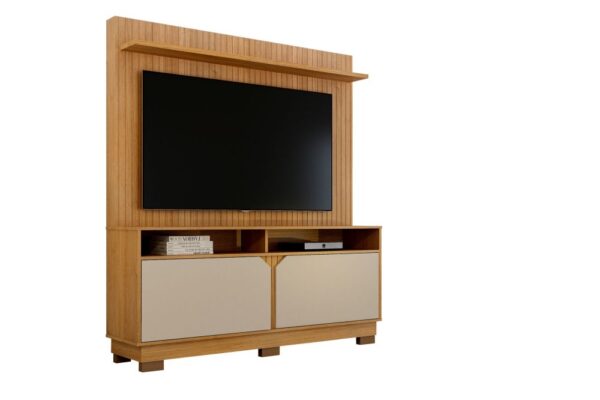 Home Theater 2 Portas Painel em Mdf Fresado Berlim - Imagem 4