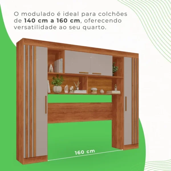Guarda-roupa Modulado 4 Portas Apolo Cinamomo/Off White - Imagem 6