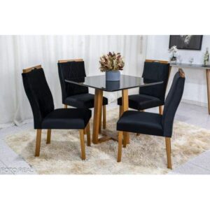 conjunto Mesa de Jantar Com 4 Cadeiras