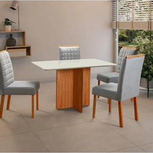 Mesa de Jantar Malaga 100x75 com 4 Cadeiras