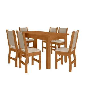 Mesa de Jantar Bellagio 6 Lugares com Cadeira Clara Freijo UV