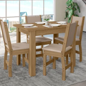 Mesa de Jantar Bellagio 4 Lugares com Cadeira Clara Freijo UV