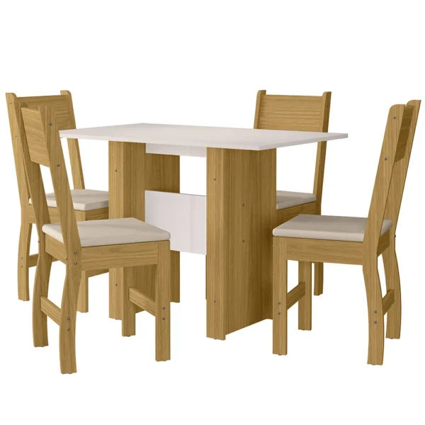 Mesa de Jantar Milano 4 Lugares com Cadeira Clara - Imagem 3